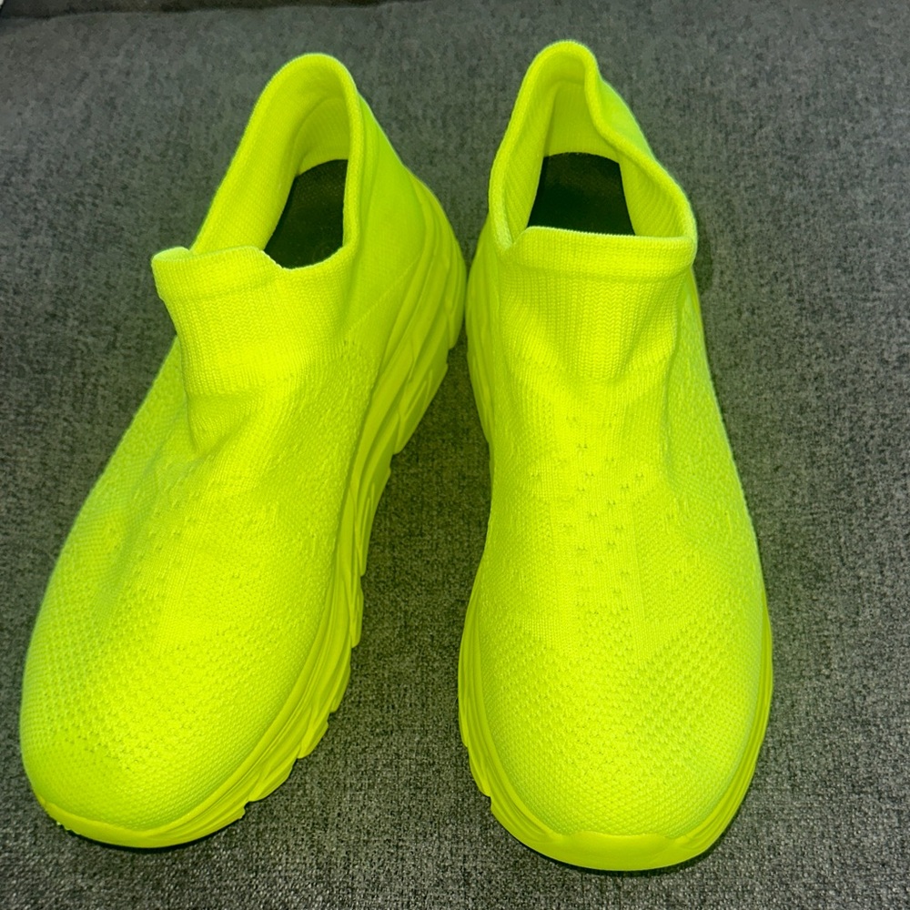 Neon Yellow Slip-On Sneakers
